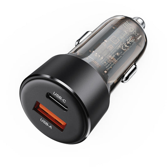 Bilader Acefast B12, 60W, 3A, 1 x USB-A - 1 x USB-C, Svart