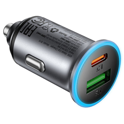 Bilader Acefast B15, 65W, 3.25A, 1 X USB-A - 1 x USB-C, Grå