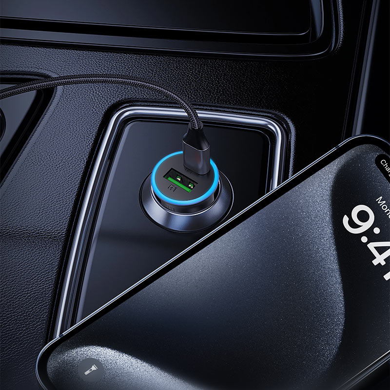 Bilader Acefast B15, 65W, 3.25A, 1 X USB-A - 1 x USB-C, Grå