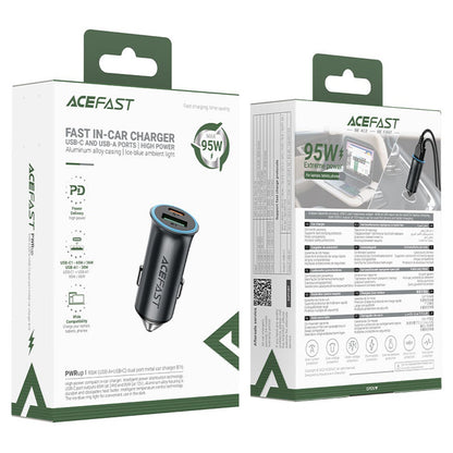 Bilader Acefast B16, 95W, 3.25A, 1 x USB-A - 1 x USB-C, Grå
