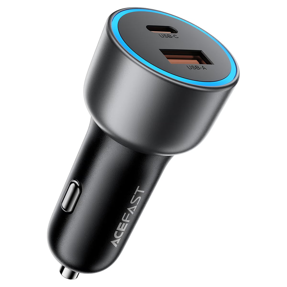 Acefast B21 billader, 75W, 3A, 1 x USB-A - 1 x USB-C, grå