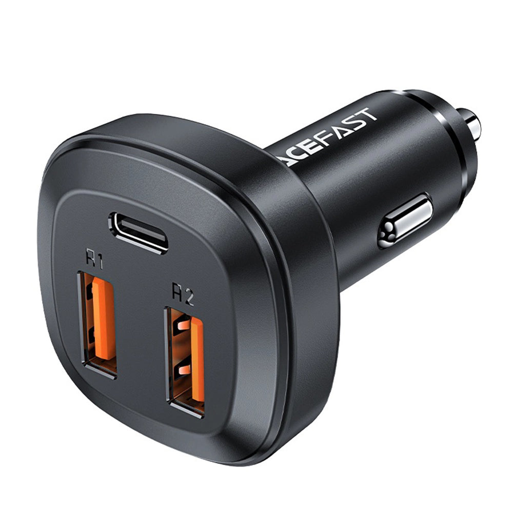 Acefast B9 billader, 66W, 5A, 2 x USB-A - 1 x USB-C, Svart