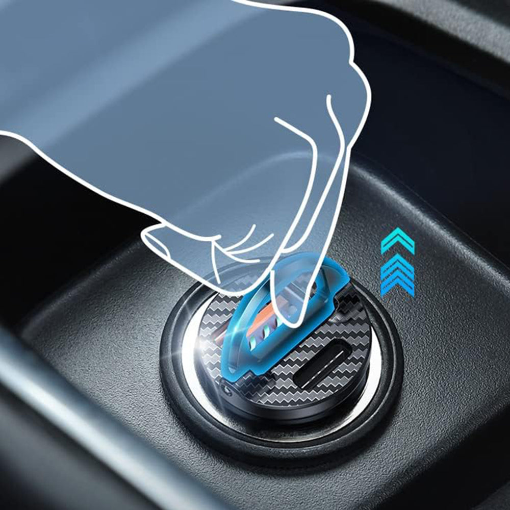 Ainope billader, 30W, 5A, 1 x USB-A - 1 x USB-C, Svart