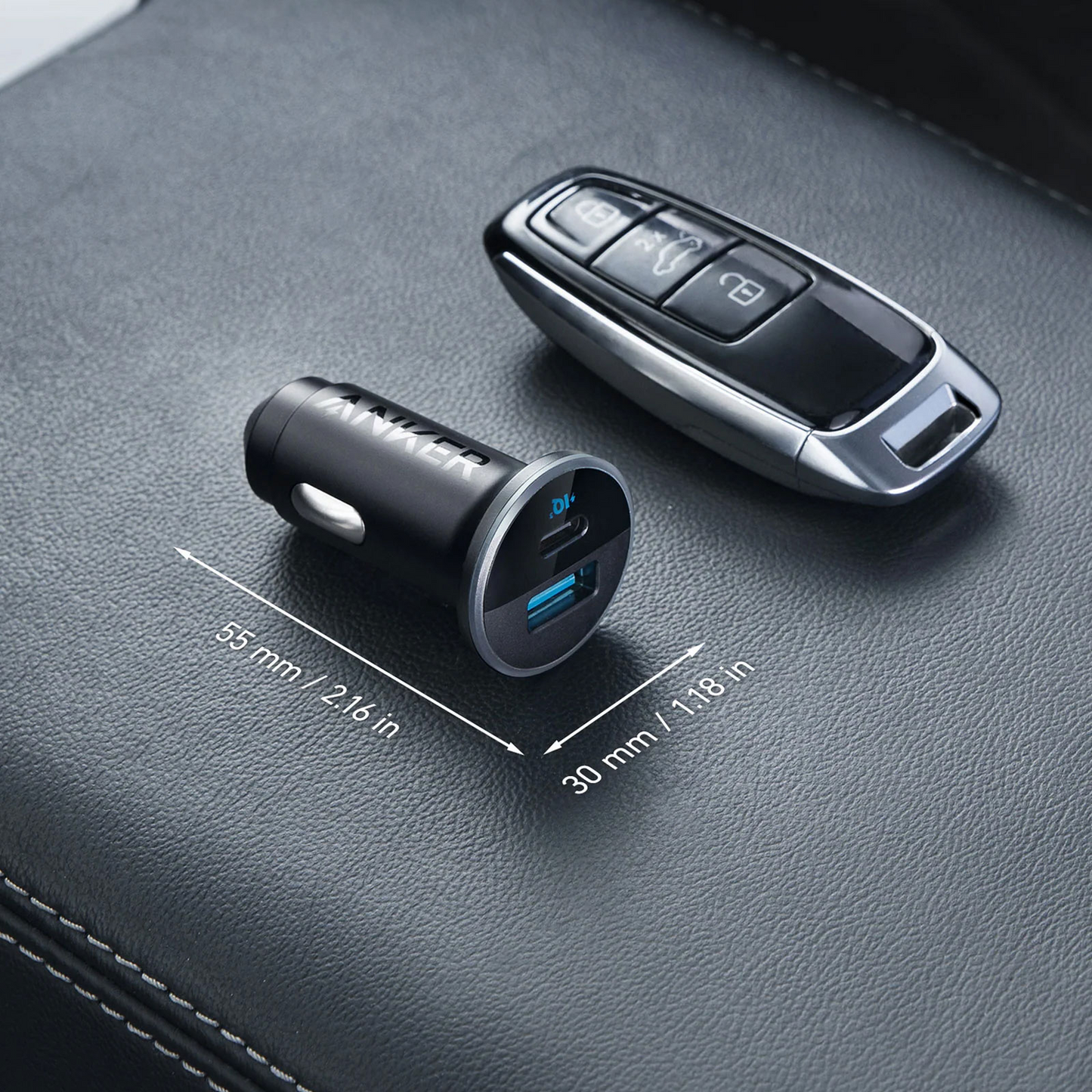 Anker 323 Billader, 52,5W, 3A, 1 x USB-A - 1 x USB-C, Svart, Reseglet A2735G11