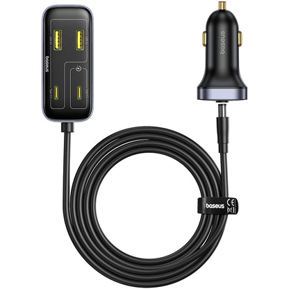 Bilader Baseus BackseatPal L1, 110W, 3A, 3 x USB-A - 3 x USB-C, Svart C00081100121-00