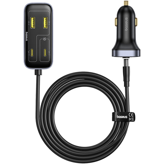 Bilader Baseus BackseatPal L1, 110W, 3A, 3 x USB-A - 3 x USB-C, Svart C00081100121-00