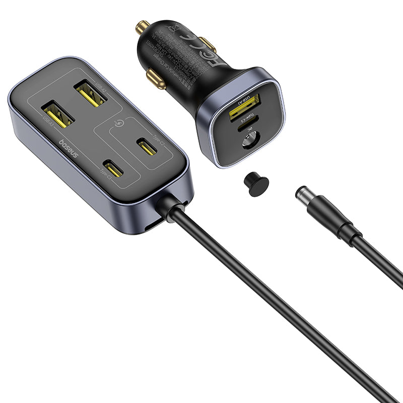 Bilader Baseus BackseatPal L1, 110W, 3A, 3 x USB-A - 3 x USB-C, Svart C00081100121-00