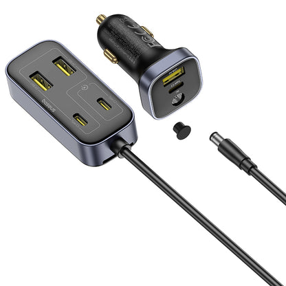 Bilader Baseus BackseatPal L1, 110W, 3A, 3 x USB-A - 3 x USB-C, Svart C00081100121-00