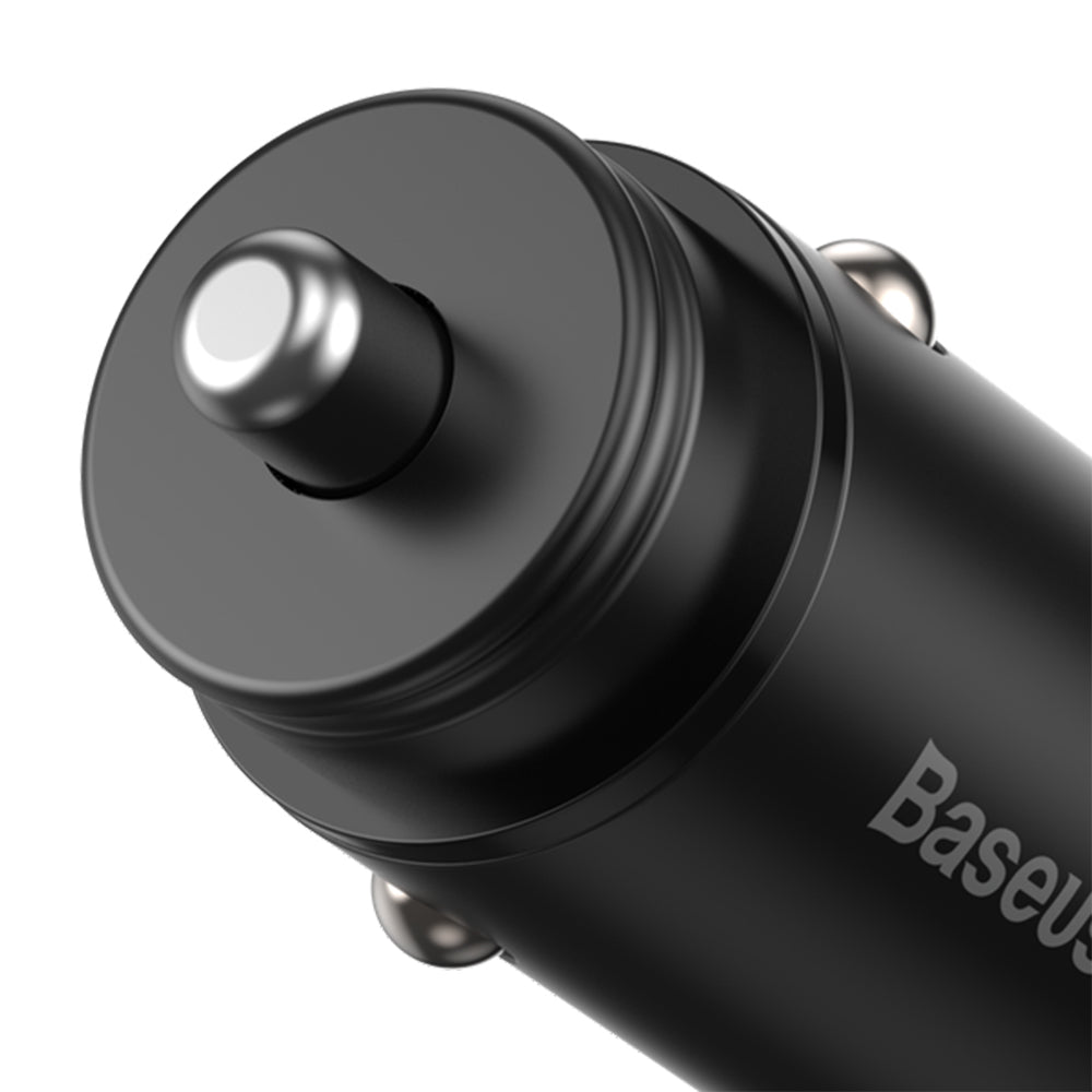 Baseus Circular Metal billader, 30W, 5A, 1 x USB-A - 1 x USB-C, Svart
