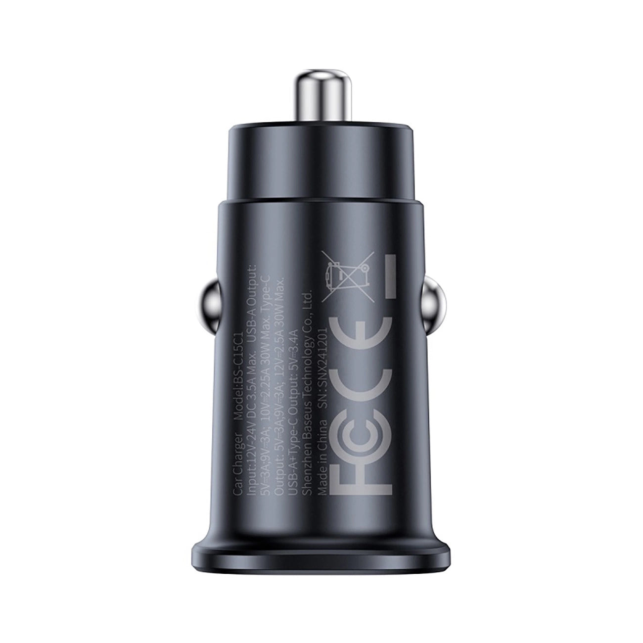 Bilader Baseus GoTrip, 30W, 3A, 1 x USB-A - 1 x USB-C, Svart