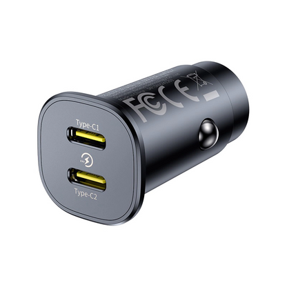 Bilader Baseus GoTrip, 30W, 3A, 2 x USB-C, Svart