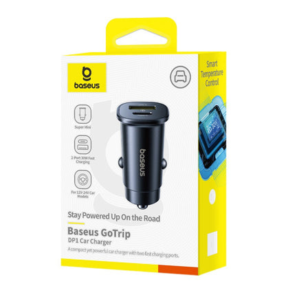 Bilader Baseus GoTrip, 30W, 3A, 1 x USB-A - 1 x USB-C, Svart
