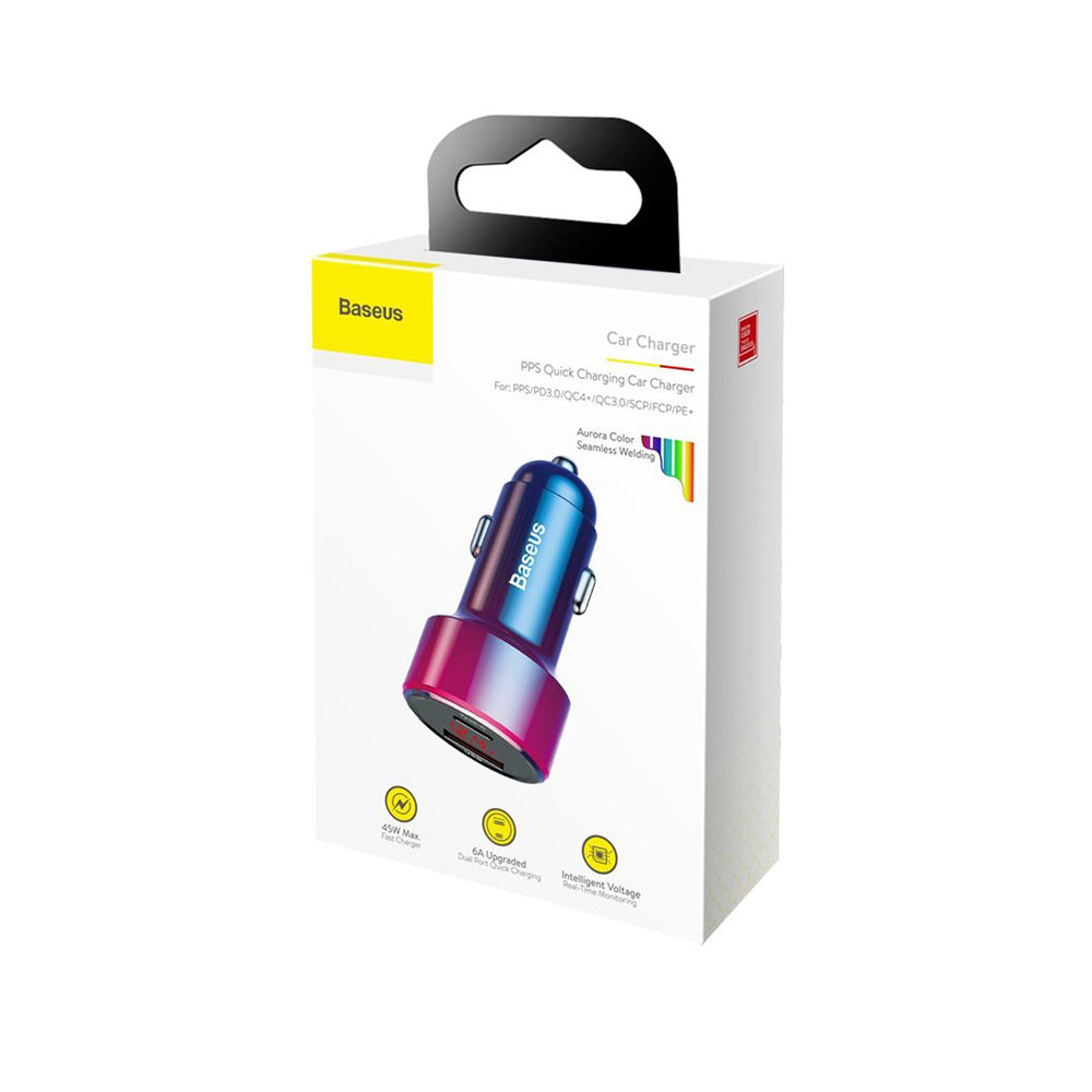 Baseus Magic Display Series billader, 45W, 5A, 1 x USB-A - 1 x USB-C, Flerfarget CCMLC20C-09