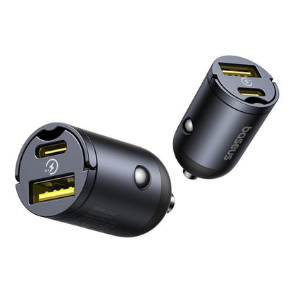 Bilader Baseus Tiny Star, 30W, 3A, 1 x USB-A - 1 x USB-C, Svart C00035001121-02