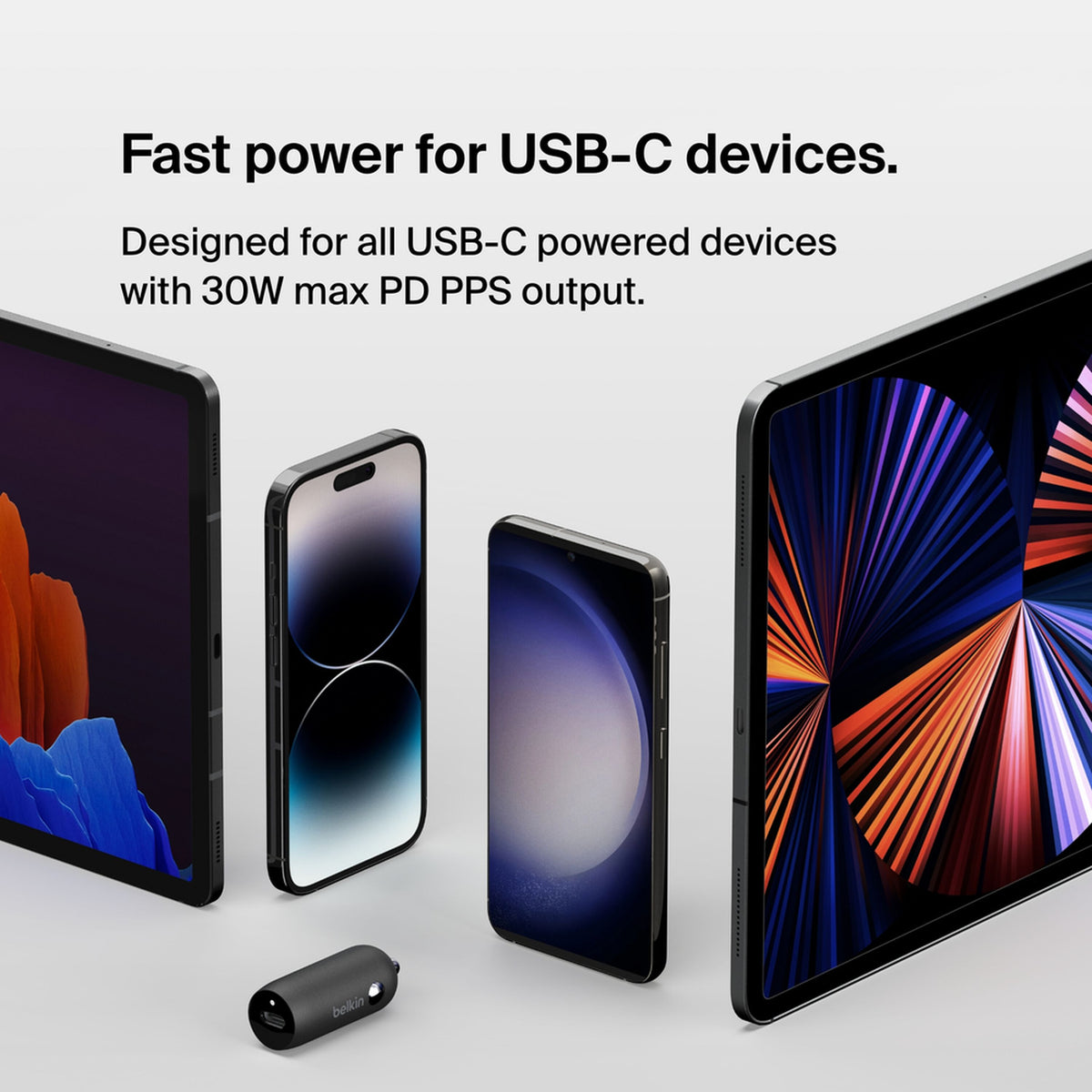 Belkin BoostCharge billader, 30W, 3A, 1 x USB-C, svart CCA004btBK