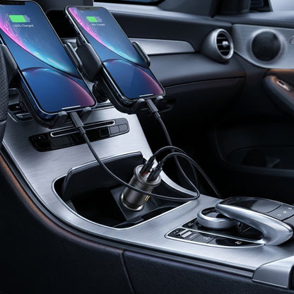 Blueo billader, 35W, 3A, 1 x USB-A - 1 x USB-C, Grå