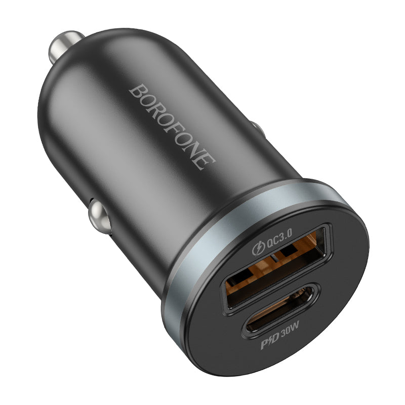 Billadere Borofone BZ22 Scenery, 30W, 3A, 1 x USB-A - 1 x USB-C, svart 