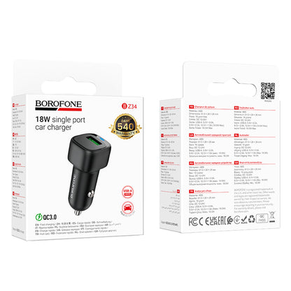 Bilader Borofone BZ34 Cloud, 18W, 3A, 1 x USB-A, Svart