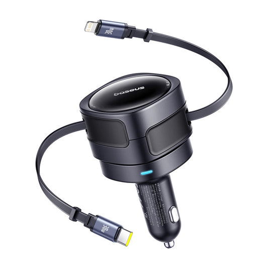 Bilader med USB-C / Lightning-kabel Baseus Enjoyment Max, 60W, 3A, Svart C00035507121-00