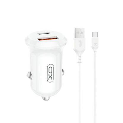 Bilader med USB-C-kabel XO Design CC69, 30W, 3A, 1 x USB-A - 1 x USB-C, Hvit
