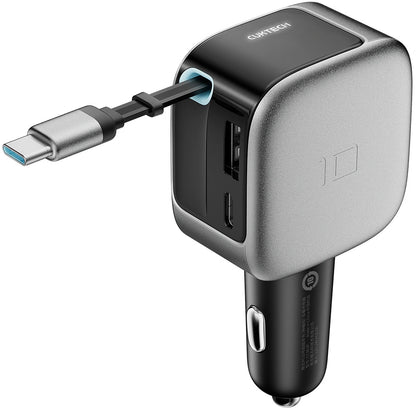 Billader med USB-C-kabel Cuktech CC903P Display, 100W, 5A, 1 x USB-A - 1 x USB-C, Grå