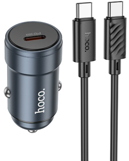 Billader med USB-C-kabel HOCO Z57, 30W, 3A, 1 x USB-C, Grå