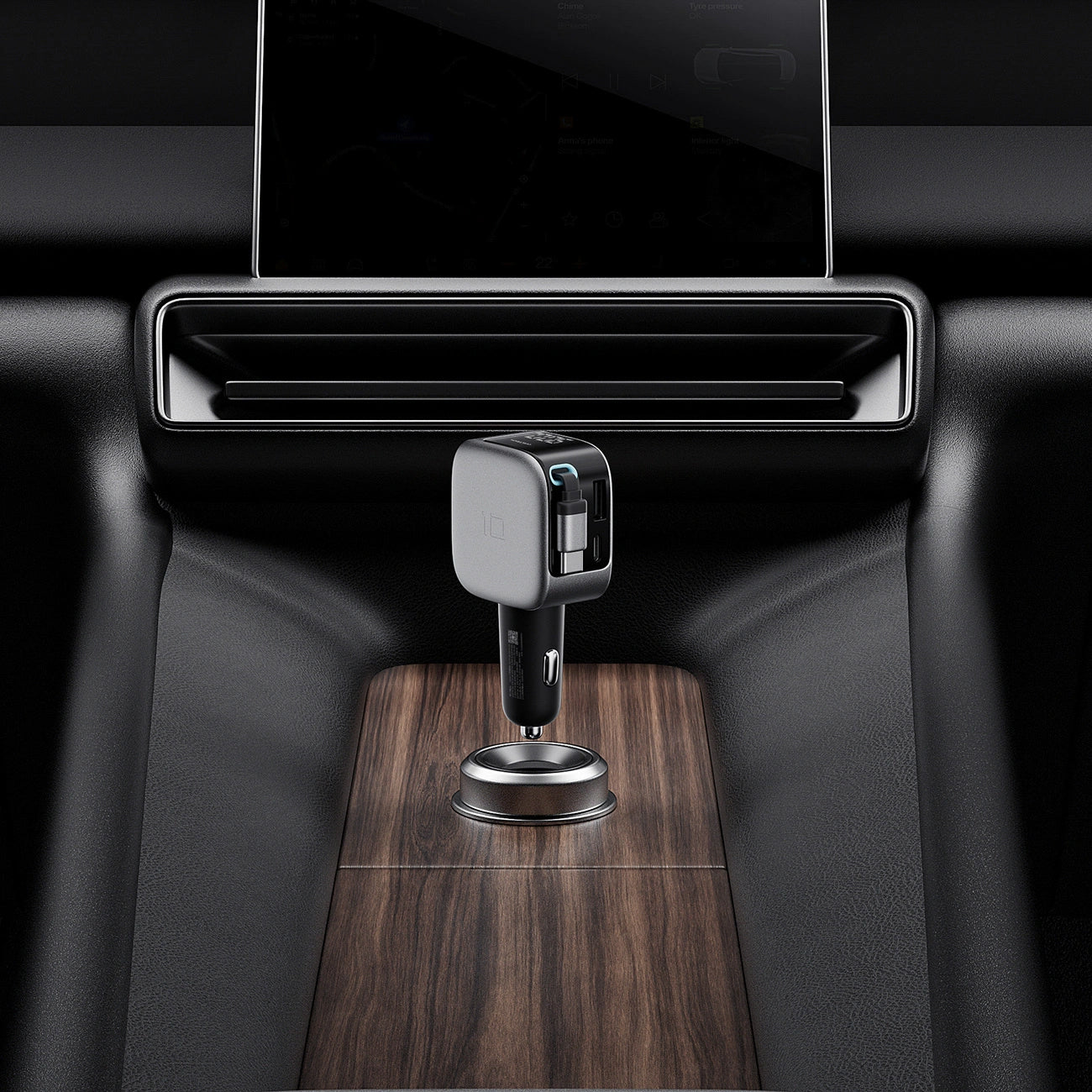 Billader med USB-C-kabel Cuktech CC903P Display, 100W, 5A, 1 x USB-A - 1 x USB-C, Grå