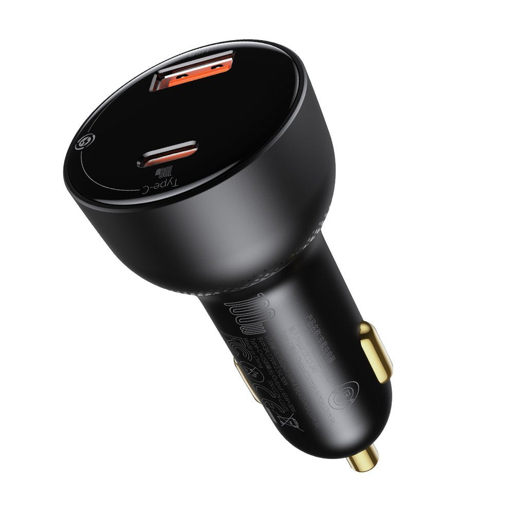 Bilader med USB-C-kabel Baseus Superme, 100W, 5A, 1 x USB-A - 1 x USB-C, Svart TZCCZX-01