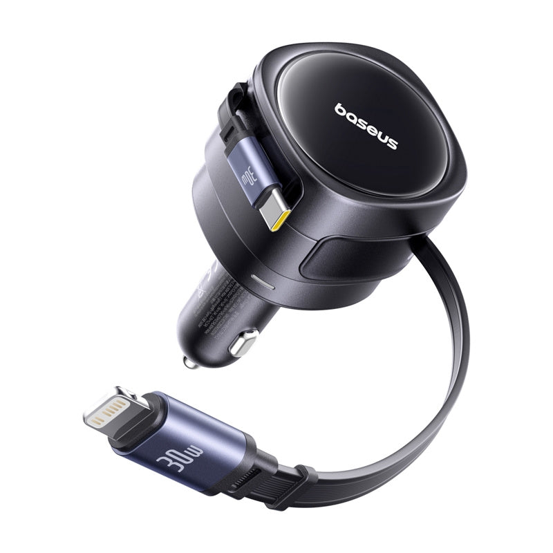 Bilader med USB-C / Lightning-kabel Baseus Enjoyment Max, 60W, 3A, Svart C00035507121-00