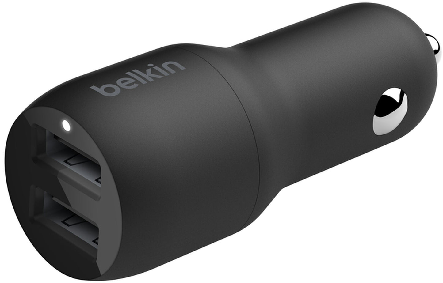 Biloplader med Lightning-kabel Belkin BoostCharge Dual, 24W, 2.4A, 2 x USB-A, svart CCD001bt1MBK