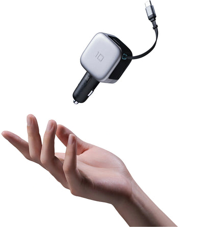 Billader med USB-C-kabel Cuktech CC903P Display, 100W, 5A, 1 x USB-A - 1 x USB-C, Grå