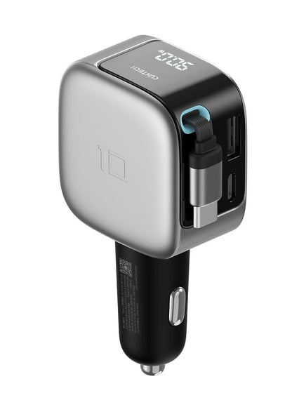 Billader med USB-C-kabel Cuktech CC903P Display, 100W, 5A, 1 x USB-A - 1 x USB-C, Grå