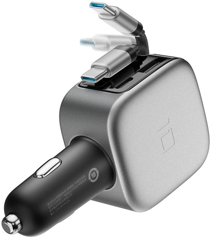 Billader med USB-C-kabel Cuktech CC903P Display, 100W, 5A, 1 x USB-A - 1 x USB-C, Grå