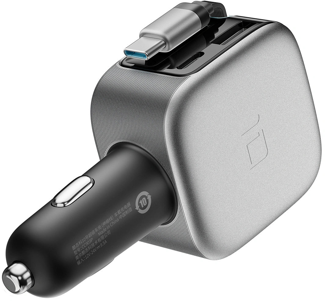 Billader med USB-C-kabel Cuktech CC903P Display, 100W, 5A, 1 x USB-A - 1 x USB-C, Grå