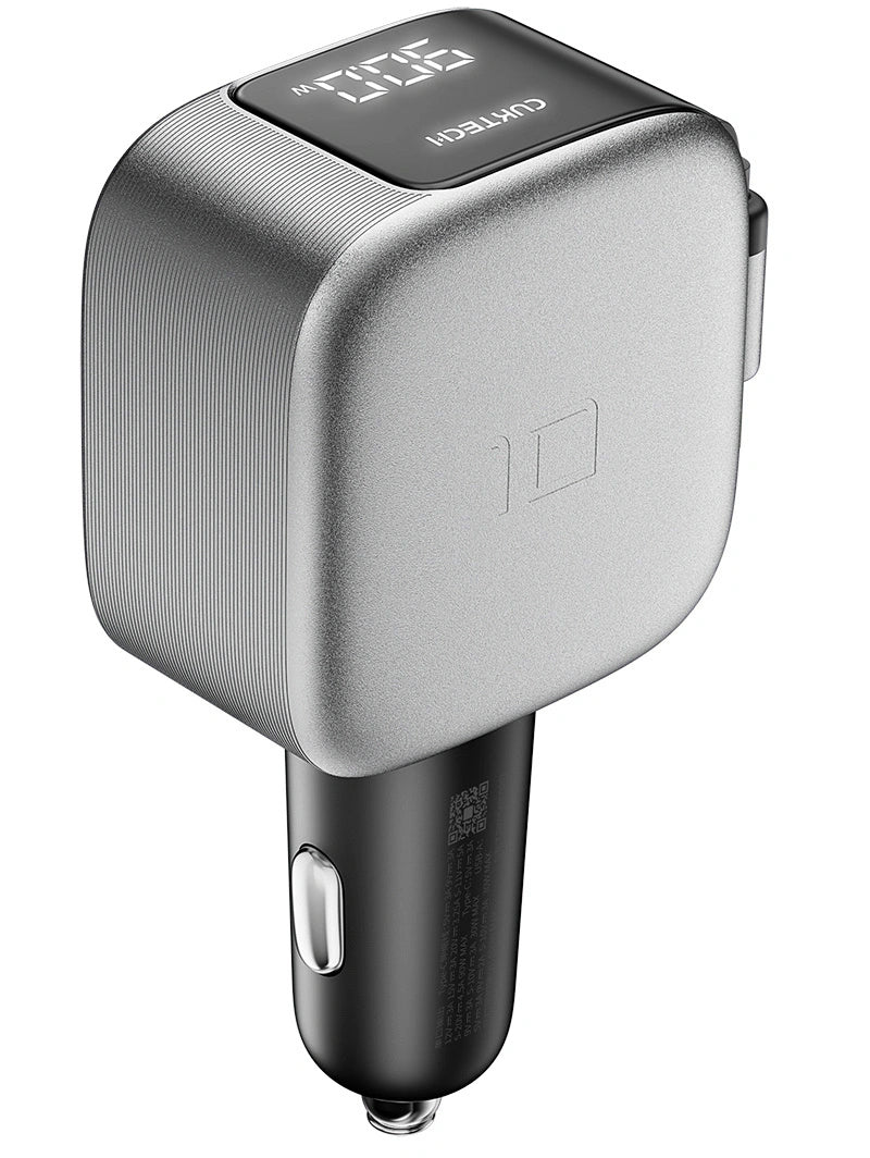 Billader med USB-C-kabel Cuktech CC903P Display, 100W, 5A, 1 x USB-A - 1 x USB-C, Grå