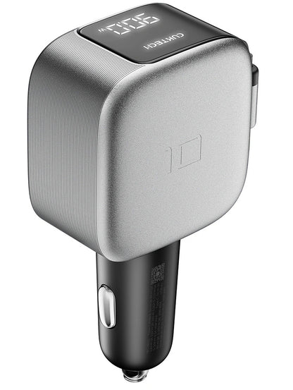 Billader med USB-C-kabel Cuktech CC903P Display, 100W, 5A, 1 x USB-A - 1 x USB-C, Grå