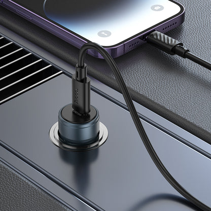 Bilader med Lightning-kabel HOCO Z57, 30W, 3A, 1 x USB-C, Grå