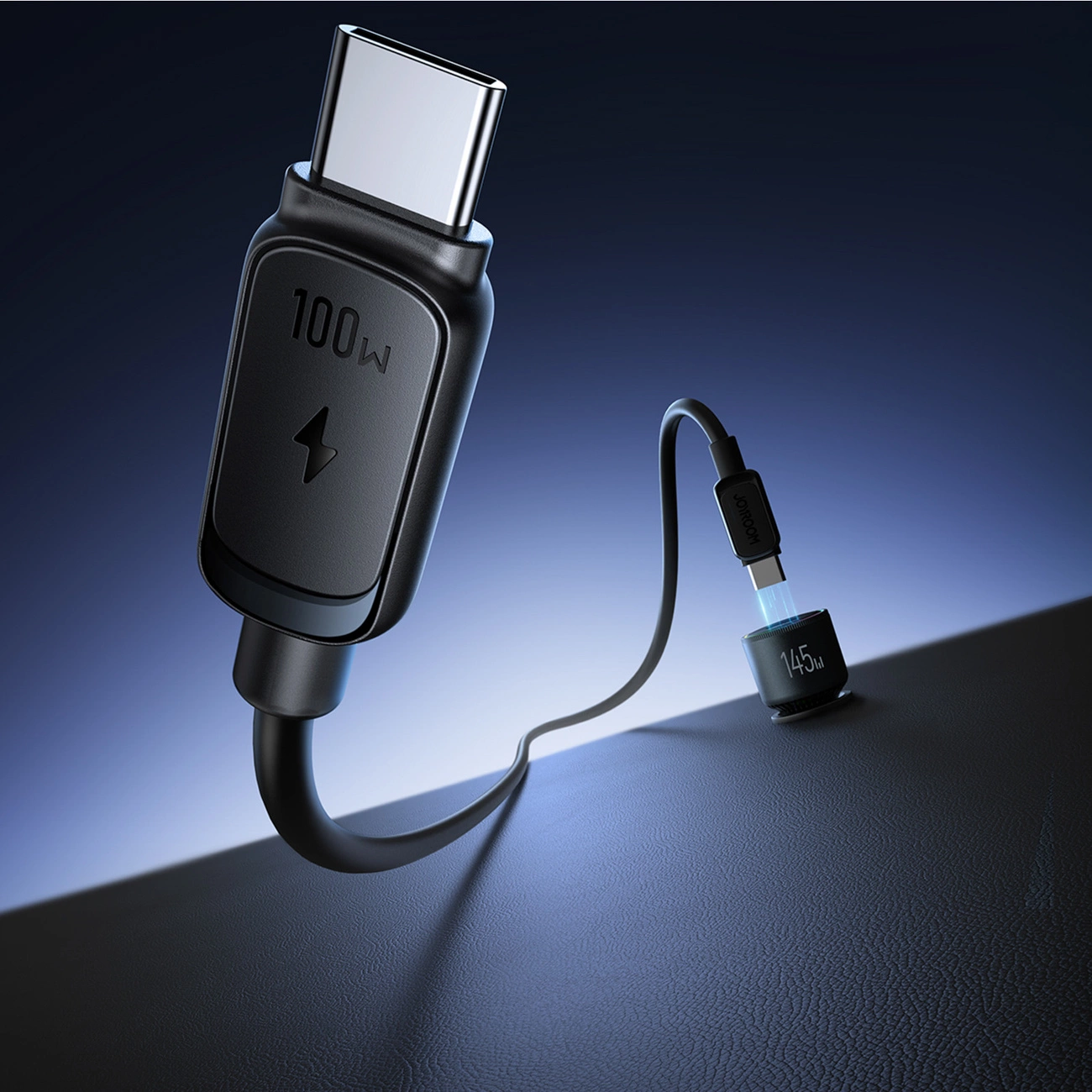 Bilader med USB-C-kabel Joyroom JR-CCN07, 145W, 5A, 1 x USB-A - 2 x USB-C, Grå