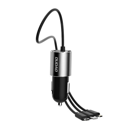 Billader med Lightning / microUSB / USB-C-kabel Dudao R5ProN, 17W, 3,4A, 1 x USB-A, svart