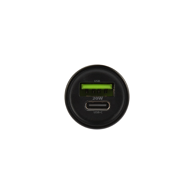 Bilader med Lightning-kabel MaXlife MXCC-04, 20W, 3A, 1 x USB-A - 1 x USB-C, Svart