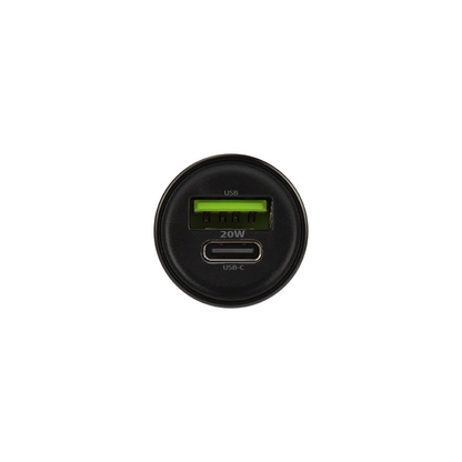 Bilader med Lightning-kabel MaXlife MXCC-04, 20W, 3A, 1 x USB-A - 1 x USB-C, Svart