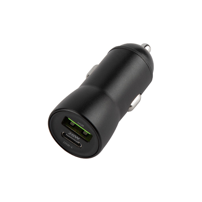 Bilader med Lightning-kabel MaXlife MXCC-04, 20W, 3A, 1 x USB-A - 1 x USB-C, Svart