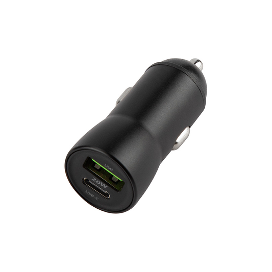 Bilader med Lightning-kabel MaXlife MXCC-04, 20W, 3A, 1 x USB-A - 1 x USB-C, Svart