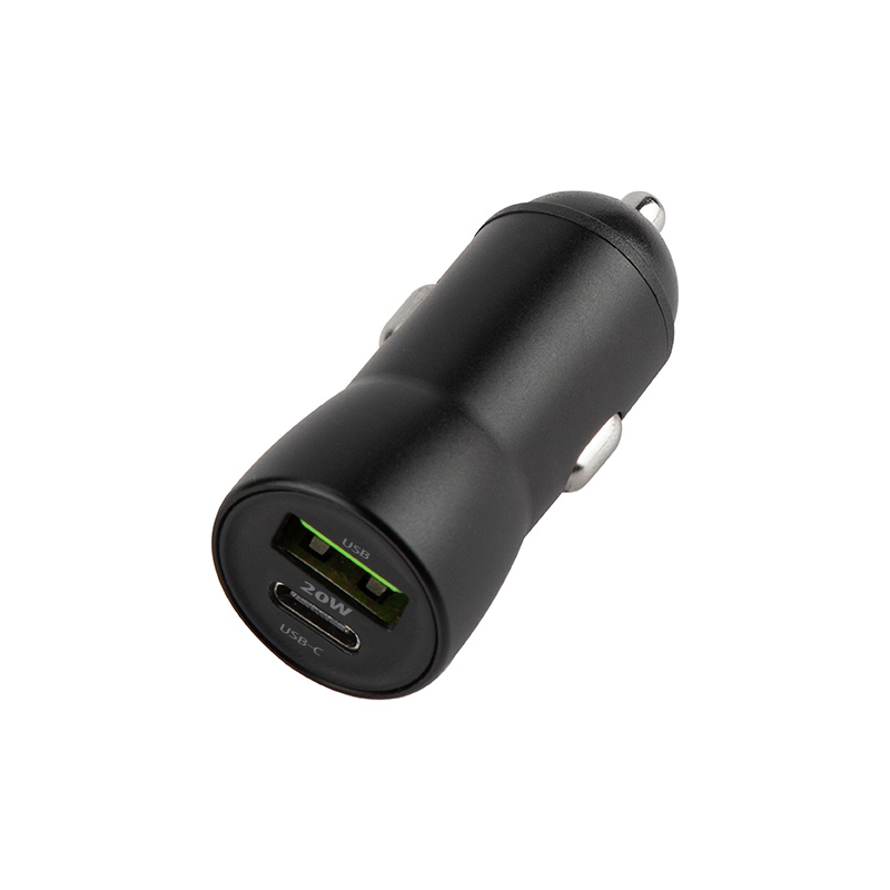 Bilader med USB-C-kabel MaXlife MXCC-04, 20W, 3A, 1 x USB-A - 1 x USB-C, Svart