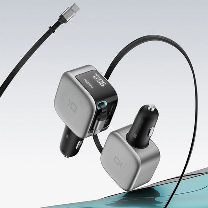 Billader med USB-C-kabel Cuktech CC903P Display, 100W, 5A, 1 x USB-A - 1 x USB-C, Grå