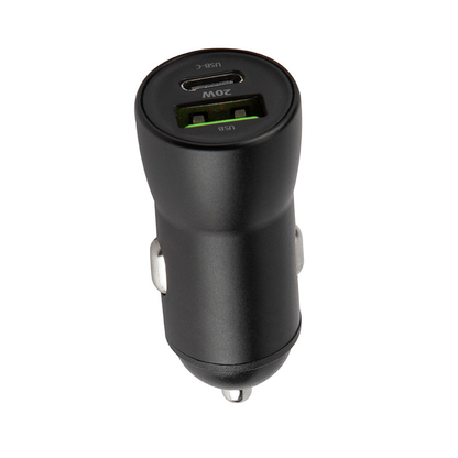 Bilader med Lightning-kabel MaXlife MXCC-04, 20W, 3A, 1 x USB-A - 1 x USB-C, Svart