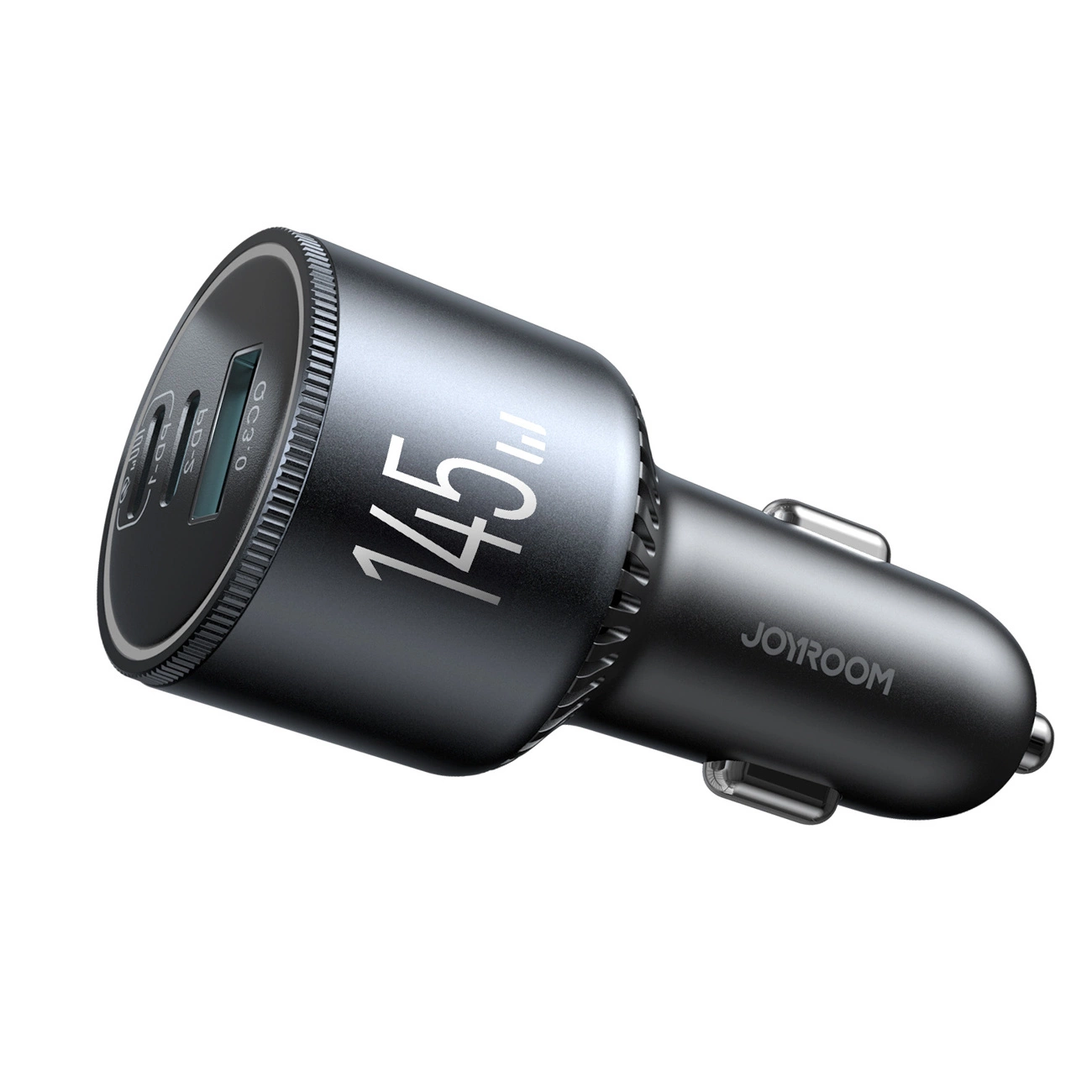 Bilader med USB-C-kabel Joyroom JR-CCN07, 145W, 5A, 1 x USB-A - 2 x USB-C, Grå