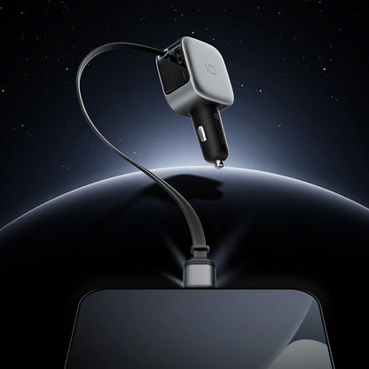 Billader med USB-C-kabel Cuktech CC903P Display, 100W, 5A, 1 x USB-A - 1 x USB-C, Grå