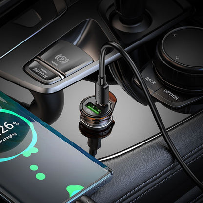 Bilader med Lightning-kabel HOCO NZ16A, 43W, 3A, 1 x USB-A - 1 x USB-C, Grå