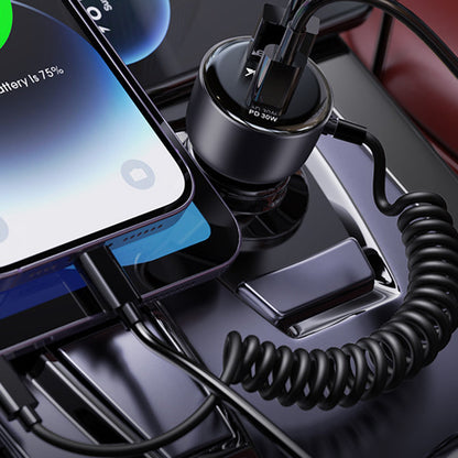 Bilader med Lightning-kabel Yesido Y57, 50W, 3A, 1 x USB-A - 1 x USB-C, Svart